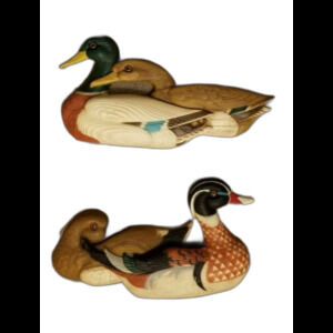 1978 Vintage Duck Decoy Wall Sculptures Burwood Products Company #2240 & #2241